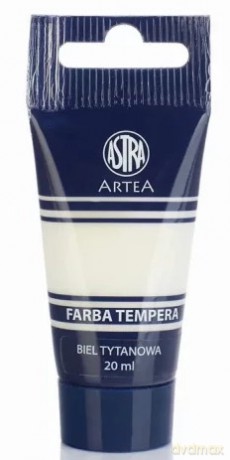 Farba tempera. Biel tytanowa, 20 ml