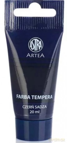 Farba tempera. Czerń sadza, 20 ml
