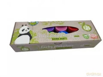 Farby plakatowe 12 kolorów 20ml Eco Ast