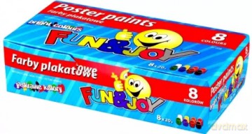Farby plakatowe 8 kolorów 20ml Fun Joy 220261 pudełko