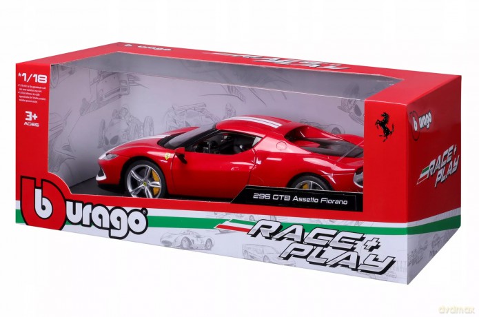 Ferrari 296 GTB Assetto Fiorano 1:18 Bburago 18-16017 CZERWONY SAMOCHÓD