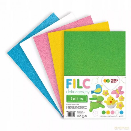 Filc wielokolorowy Happy Color 30 cm x 5 szt.