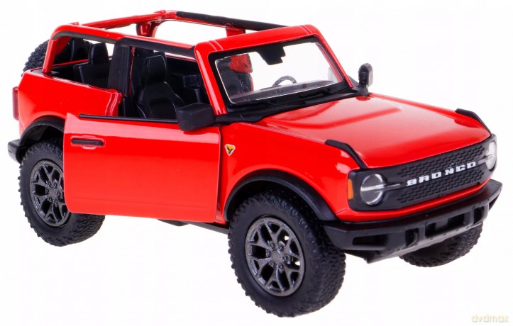 Ford Bronco 2022 Metal Open Kinsmart 1:34 Box Czerwony