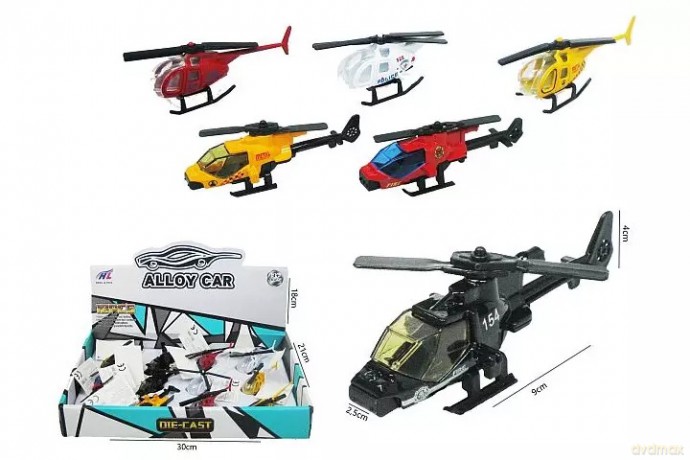 Helikopter 9cm metal 12szt/disp H13569 44447