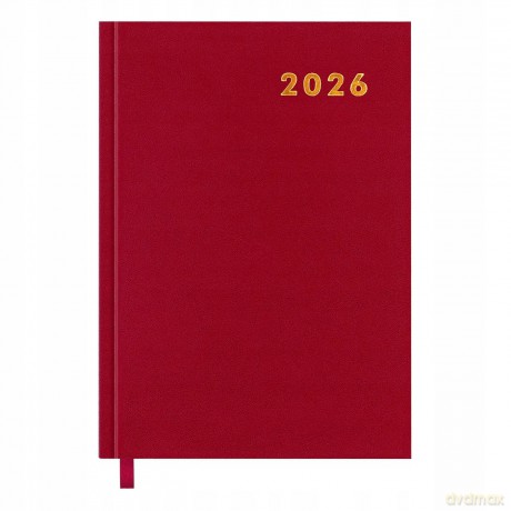 Kalendarz książkowy 2026 A5 Easy czerwony [KALENDARZ]