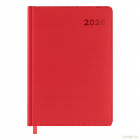 Kalendarz książkowy 2026 A5 Easy czerwony [KALENDARZ]