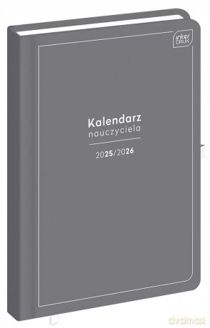 Kalendarz książkowy dla nauczycieli 2026 A5 Interdruk szary [KALENDARZ]