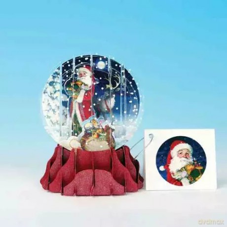 Kartki 3D Father Christmas Snow Globe