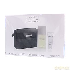 Miyake L Eau d Issey Homme Zestaw - woda toaletowa 125 ml spray + żel pod prysznic 75 ml + kosmetyczka [PERFUMY]