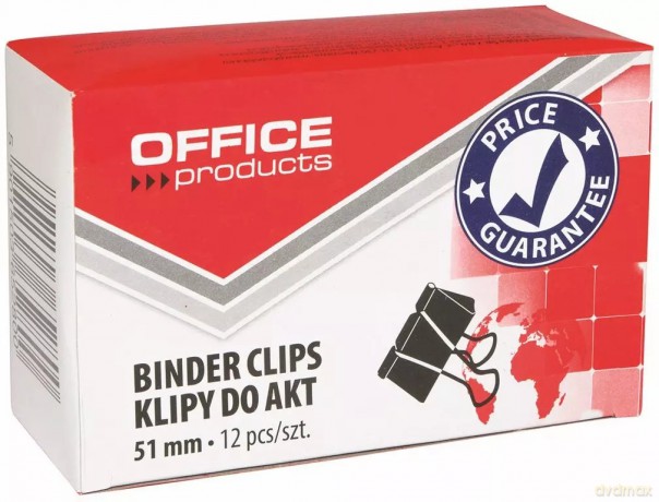Klipy biurowe office products 51 mm, 12 szt