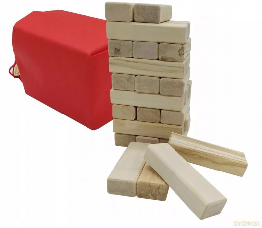 Klocki drewniane JENGA GRA WIEŻA etui 30 el [KLOCKI]