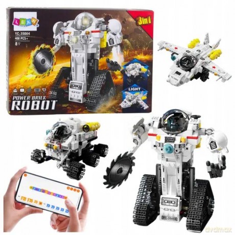 Klocki Konstrukcyjne Robot Kosmiczny Łazik Samolot RC 3w1 408 el. [KLOCKI]