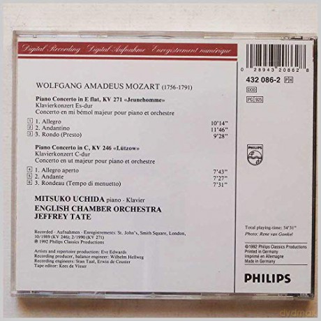 Uchida/Eco/Tate: Mozart:Picos Kv 246+271 [CD]
