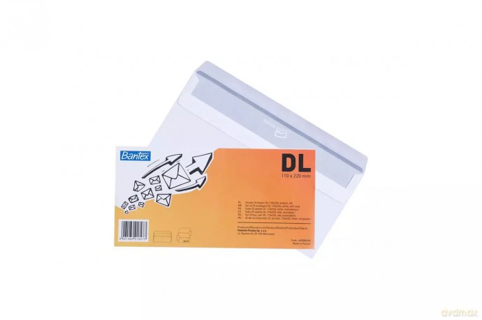 Koperta Bantex Dl Sk, Biała, 25 szt.