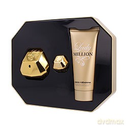 Paco Rabanne Lady Million Zestaw - woda perfumowana 50 ml spray + balsam do ciała 100 ml + woda perfumowana 5 ml bez sprayu [PERFUMY]