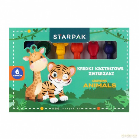 Kredki Woskowe 6 kolorów Zwierzaki Starpak 563026