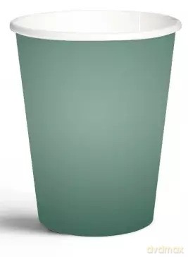 Kubki papierowe 250 ml, ciemnozielony Monocolor (8 sztuk)
