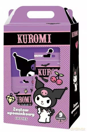 Kuromi ZESTAW UPOMINKOWY PLASTYCZNY WYPRAWKA KOT KREDKI FARBY PLASTELINA