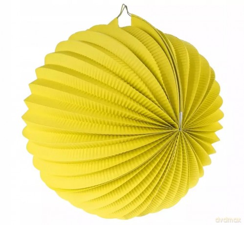 Lampion dekoracyjny kula żółty 25 cm przyjęcie [KSIĄŻKA]
