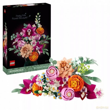 LEGO The Botanical Collection Piękny bukiet różowych kwiatów 10342 (3 sztuki) [KLOCKI]
