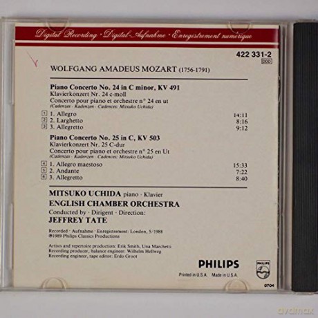 Uchida/Tate/Eco: Moza:Picos Kv 491+503 [CD]