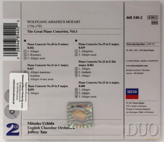 Uchida/Tate/Eco: Mozart: The Piano Concertos [2CD]