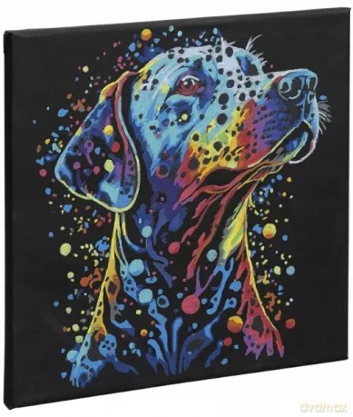 Malow.p/num.n/czar.płótnie pies/lew 41688