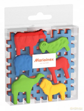 Marioinex Mini Waffle Animals + Podstawy, 6 zwierząt, zestaw startowy [KLOCKI]