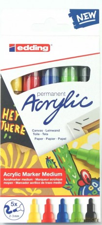 Marker permanentny wielokolorowy Edding 5 szt.
