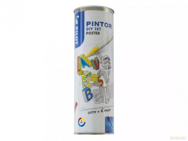 Marker z farbą Zestaw PILOT Pintor zestaw 4 sztuki + plakat