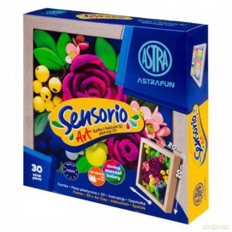 MASA PLASTYCZNA SENSORIO RÓŻE 3D + RAMKA 20cm x 20 cm ASTRA