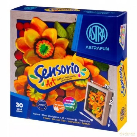 MASA PLASTYCZNA SENSORIO SŁONECZNIKI 3D + RAMKA 20cm x 20 cm ASTRA