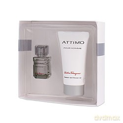 Salvatore Ferragamo Attimo pour Homme Zestaw - woda toaletowa 5 ml spray + żel pod prysznic 30 ml [PERFUMY]