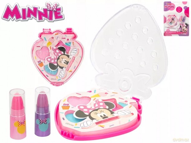 Minnie zestaw piękności z cieniami do powiek i błyszczykami do ust 5szt w pudełku w kształcie jah