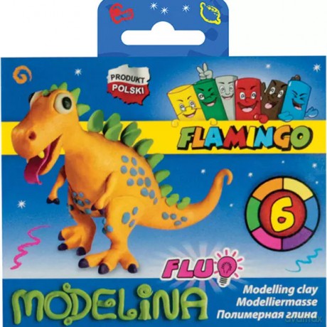 Modelina 6 kolorów Fluo Flamingo