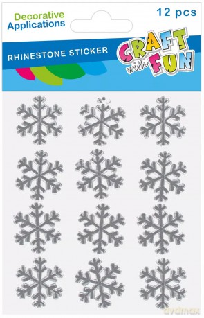 Naklejki Samoprzylepne Śnieżki Kryształki 12szt. Boże Narodzenie Craft with Fun 567249