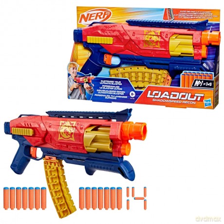 NERF Loadout Shadowspeed Recon, pistolety i wyrzutnie