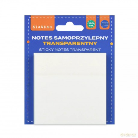 Notes Samoprzylepny Transparentny 75x75/150k Starpak 562811