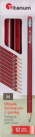 Ołówek z gumką Titanum H 1 szt.