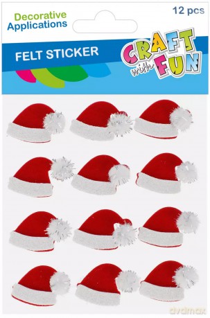 Ozdoba Bn Filc Czapeczki samoprzylepna 12szt Cf 12/144