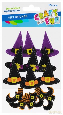 Ozdoba Dekoracyjna Filcowa Samoprzylepna Czarodziej 15 szt. Craft with Fun 572687