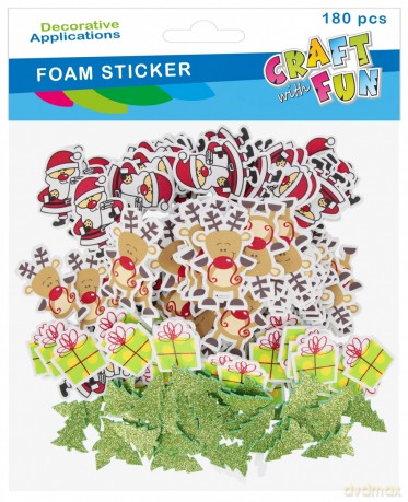 Ozdoba Dekoracyjna Samoprzylepna Święta 180szt. Mix Boże Narodzenie Craft with Fun 567243