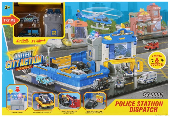 Parking Policja z Akcesoriami metalowy Mega Creative 569341