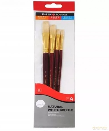 Pędzle Daler Rowney White Bristle 4 szt. rozm. 2 4 6 8