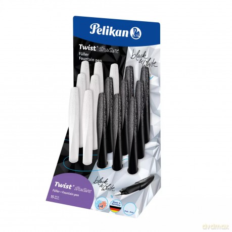 Pióro wieczne Pelikan Twist Structure Stal. M Mix 15 szt. Dispaly