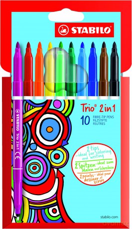 Pisaki Trio 2w1 dwustronne (10 sztuk)