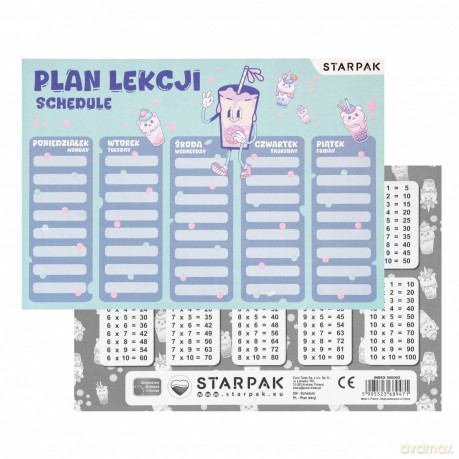 Plan Lekcji Tabl Mnoz A5 Bt Starpak Pb A 25/750
