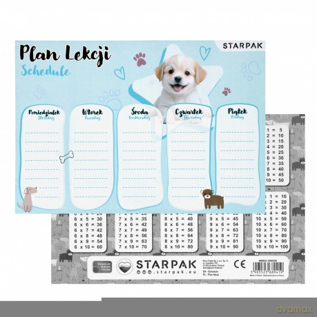 Plan Lekcji Tabl Mnoz A5 C Pies Starpak Pb A 25/750