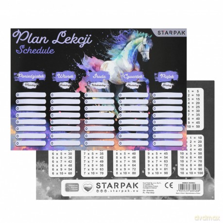Plan Lekcji Tabl Mnoz A5 Horses Starpak Pb A 25/750