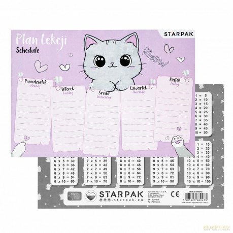 Plan Lekcji Tabl Mnoz A5 Kitty Starpak Pb A 25/750